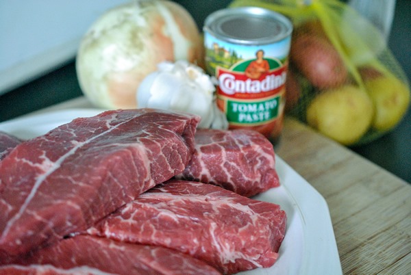 Braised Steaks with Horseradish Smashed Potaotes