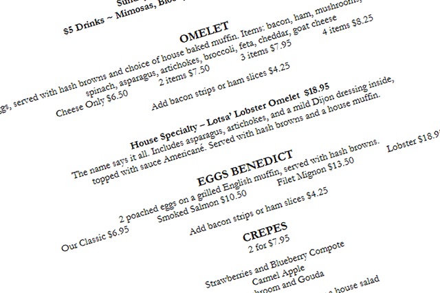 First Street Chop House Menu