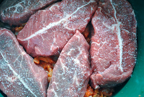 Braised Steaks with Horseradish Smashed Potatoes