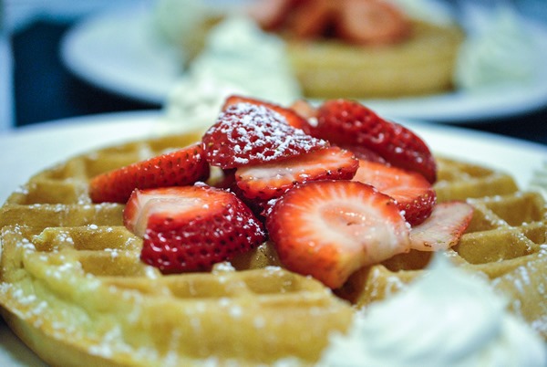 The Broken Egg | Strawberry Belgian Waffle